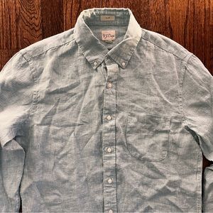 J. Crew Baird McNutt 100% Irish Linen Button Down Long Sleeve Shirt SZ M Checker
